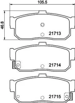 Колодки гальмівні задні дискові Nissan Almera II 1.5, 2.0 (00-) NISSHINBO NP2022