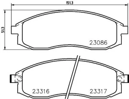 Колодки гальмові дискові передні Nissan Maxima 2.5, 3.0/Mitsubishi L200 2.0, NISSHINBO NP2037