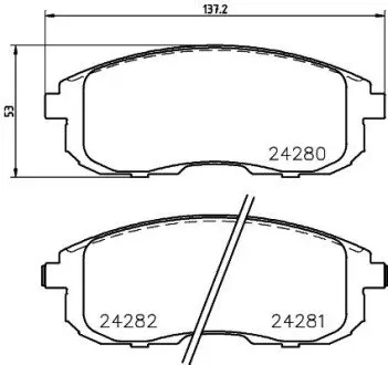 Колодки гальмові дискові передні Nissan Juke, Tiida 1.5, 1.6, 1.8 (09-) NISSHINBO NP2046