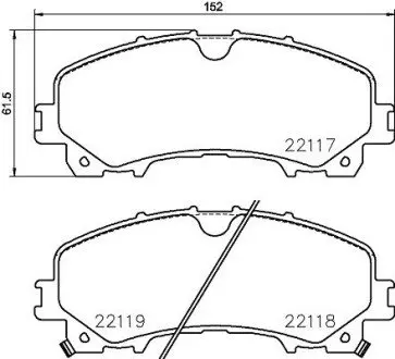 Колодки гальмові дискові передні Nissan X-Trail III (T32) (13-)/Renault Koleos II (19-) NISSHINBO NP2060