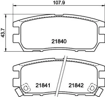 Колодки гальмівні задні дискові Mitsubishi Pajero II 2.6, 2.8, 3.0 (94-00) NISSHINBO NP3002