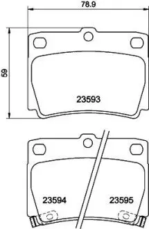 Колодки тормозные дисковые задние Mitsubishi Pajero Sport II 2.5, 3.0 (08-), Sport III 2.4, 2.5, 3.0 (15-) NISSHINBO NP3008