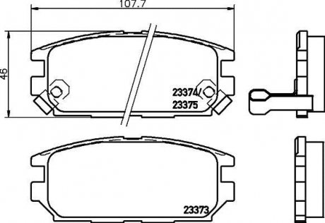 Колодки гальмівні задні дискові Mitsubishi Galant, Lancer 1.8, 2.0, 2.5 (96-03) NISSHINBO NP3034 (фото 1)