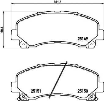 Колодки гальмові дискові передні Strong Ceramic Isuzu D-Max I (TFR, TFS) (02-12), D-MAX II (TFR, TFS) (12-) NISSHINBO NP4005SC