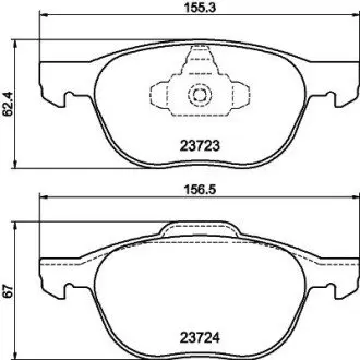 Гальмівні колодки FORD/MAZDA/VOLVO Focus/C-Max/Wagon/3/5/S4 "F "03>> NISSHINBO NP5006
