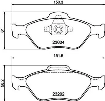 Колодки гальмові дискові передні Mazda2 1.3, 1.4, 1.6 (03-)/Ford Fusion 1.4, 1.6 (04-12) NISSHINBO NP5008