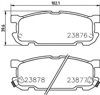Колодки гальмівні задні дискові Mazda MX-5 1.8 (00-05) NISSHINBO NP5027 (фото 1)