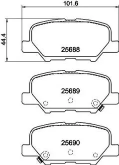 Колодки гальмівні задні дискові Mazda 6/Mitsubishi ASX, Outlander 1.8, 2.0, 2.2, 2.4 (10-) NISSHINBO NP5038