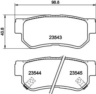 Гальмівні колодки HYUNDAI/KIA Elantra/Getz/Matrix/Sonata/Magentis "R "98>> NISSHINBO NP6014