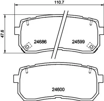 Гальмівні колодки HYUNDAI/KIA H-1 Cargo (TQ); H-1 Travel (TQ); ix55; CARNIVAL / GRAND CARNIV NISSHINBO NP6033