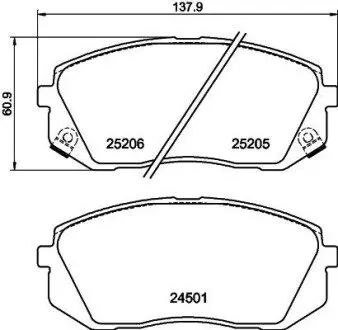 Гальмівні колодки HYUNDAI/KIA ix35/i40/Sportage "F "08>> NISSHINBO NP6034
