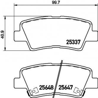 Колодки тормозные дисковые задние Hyundai Accent, i40/Kia Rio/Ssang Yong 1.4, 1. NISSHINBO NP6036