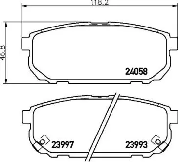 Тормозные колодки KIA Sorento "R "02-09 NISSHINBO NP6052
