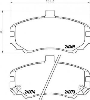 Колодки гальмові дискові передні Hyundai Elantra 1.6, 1.8, 2.0 (00-06) NISSHINBO NP6079 (фото 1)