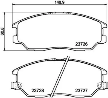 Колодки гальмові дискові передні Hyundai Terracan 2.9, 3.5 (03-06) NISSHINBO NP6092