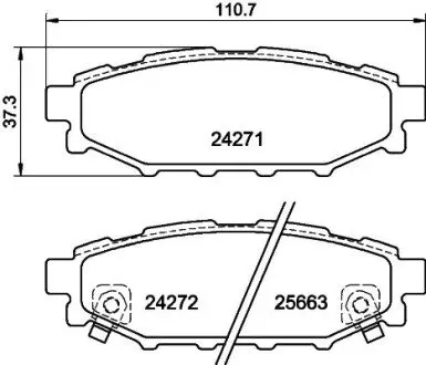 Колодки тормозные дисковые задние Subaru Forester, Impreza, Legacy, Outback 2.0, 2.2, 2.5 (03-) NISSHINBO NP7006