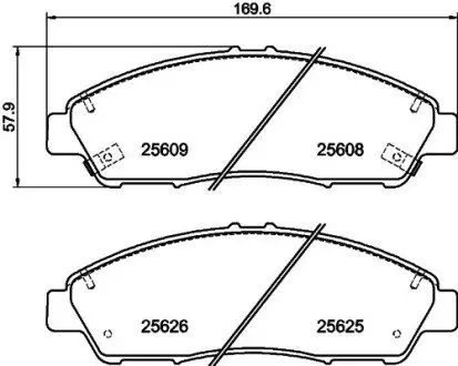 Гальмівні колодки ACURA/HONDA MDX/Pilot "F "10>> NISSHINBO NP8034