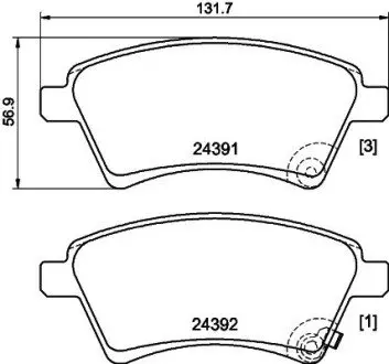 Колодки гальмові дискові передні Suzuki SX4 1.5, 1.6, 1.9, 2.0 (06-) NISSHINBO NP9017