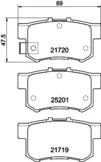 Колодки гальмівні задні дискові Honda Accord, Civic 1.4, 1.6, 1.7, 2.0 (01-05) NISSHINBO NP9018