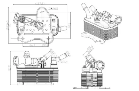 Радіатор масляний АКПП BMW 3 (E90)/5 (F10)/7 (F01-F04)/X5 (E70)/X6 (E71) 07-14 (теплообмінник) M57/N47/N57 NRF 310059