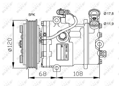 Компрессор кондиционера OPEL NRF 32775