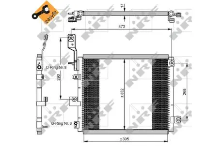 Конденсатор кондиціонера HYUNDAI ATOS 1.1 08.03-12.08 NRF 350047