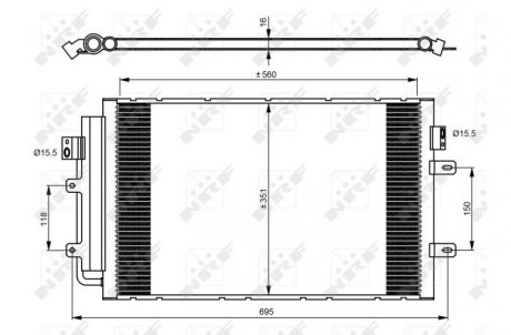 Радиатор кондиционера Iveco Daily 2.3/3.0D 14- NRF 350083