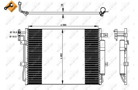 Радиатор кондиционера LANDROVER DISCOVERY MK IV 3.0TD 09- NRF 350330 (фото 1)