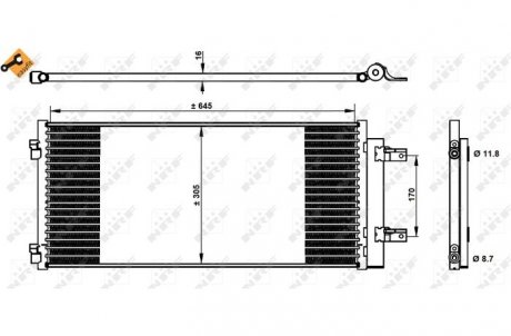 Радиатор кондиционера OPEL ASTRA K 15- NRF 350338 (фото 1)