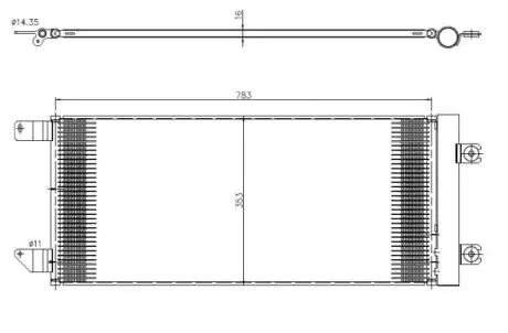 Конденсатор кондиціонера 803x353x16 MAN TGS I, TGX I 06.06-09.21 NRF 350452