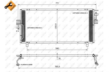 Радиатор кондиционера Nissan Primera 1.6 16V-2.0 16V/2.0TD 96-02 NRF 35195