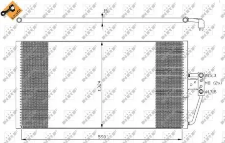 Радиатор кондиционера BMW 5 (E39)/7 (E38) 2.0D-3.9D 98-04 (M47/M57/M67) NRF 35295