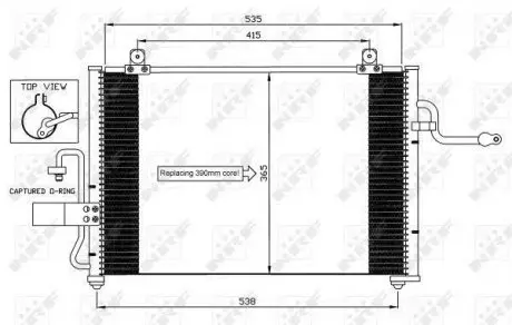 Радиатор кондиц Tacuma без бачка NRF 35568