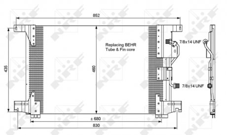 Радиатор кондиционера MERCEDES ACTROS MP2 NRF 35772