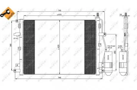 Радиатор кондиционера NRF 35876