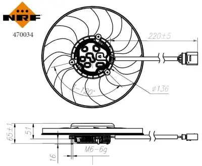 Вентилятор радіатора SEAT ALHAMBRA, VW SHARAN 1.4/2.0/2.0D 05.10-12.22 NRF 470034
