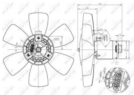 Вентилятор радіатора кондиціонера VW Caddy II/Golf II-III/Passat 1.0D-2.0 80-02 NRF 47429