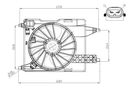 Вентилятор радіатора MERCEDES CITAN MIXTO (DOUBLE CABIN), CITAN (MPV), CITAN/MINIVAN (W415), RENAULT CLIO II, CLIO II/HATCHBACK, GRAND SCENIC II, KANGOO, KANGOO BE BOP 1.0-Electric 01.96- NRF 47966