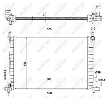 Радіатор двигуна FORD FIESTA IV, FIESTA/MINIVAN, MAZDA 121 III, 121 III/HATCHBACK 1.3 08.95-08.03 NRF 50130A