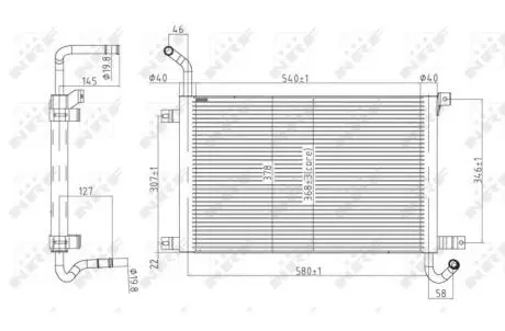 Радіатор двигуна LAND ROVER DISCOVERY IV, RANGE ROVER SPORT I 3.0/5.0 04.09-12.18 NRF 50144