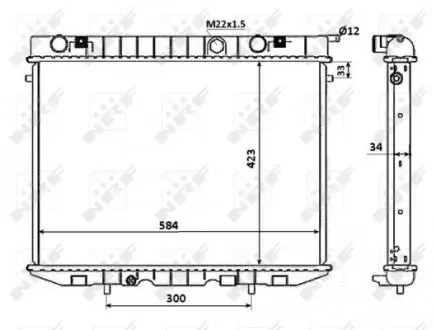 Радіатор охолодження Opel Frontera A 2.0/2.2/2.4 92-98 NRF 509532
