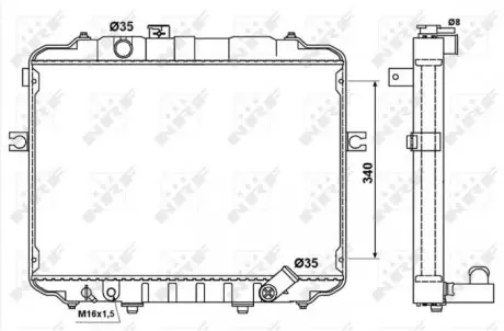 Радіатор, охолодження двигуна NRF 53034