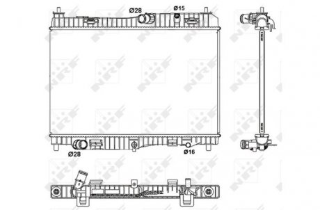 Радіатор охолодження Ford Fiesta VI 1.4/1.4LPG 08-17 NRF 53043 (фото 1)