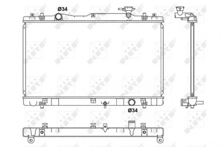 Радиатор, охлаждение двигателя NRF 53062