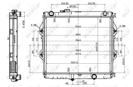 Радіатор охолодження Toyota Hilux VI 2.5 D-4D 01-05 NRF 53151