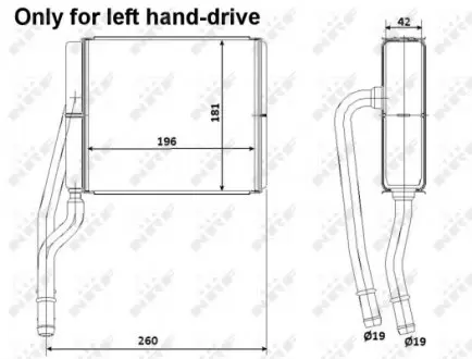 Радіатор пічки Ford Transit Connect 1.4-2.0 98- NRF 53206