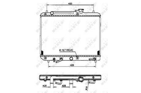 Радиатор, охлаждение двигателя NRF 53208