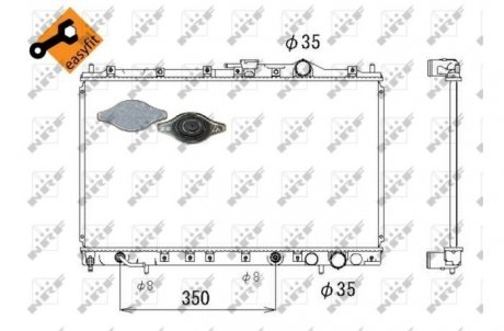 Радиатор, охлаждение двигателя NRF 53304