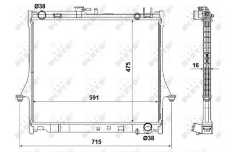 Радиатор, охлаждение двигателя NRF 53540