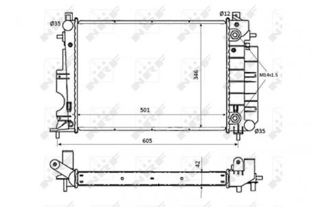 Радиатор, охлаждение двигателя NRF 53873